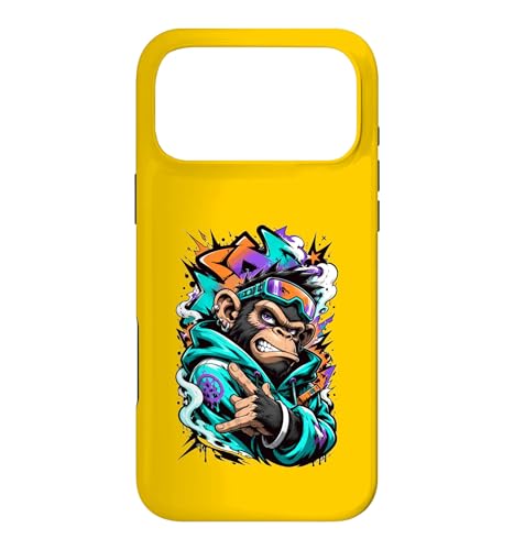 Rebel Ape �O���t�B�e�B �N���b�V�� �X�g���[�g�A�[�g �`���p���W�[�X�^�C�� �X�}�z�P�[�X iPhone 17 Pro Max �p