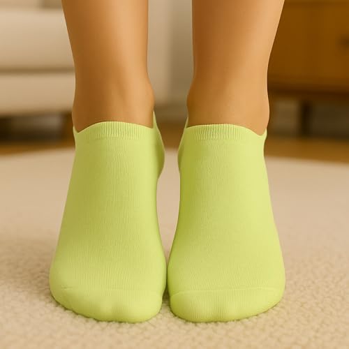 Image of Socks For Women | Cotton Anti-Skid Ankle length Socks for Gym, Yoga, jogging and running | Free Size | Pack of 3 Pairs, Multicolor