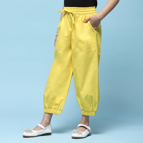 Image of BIBA Girl Cotton Blend Straight Solid Pants