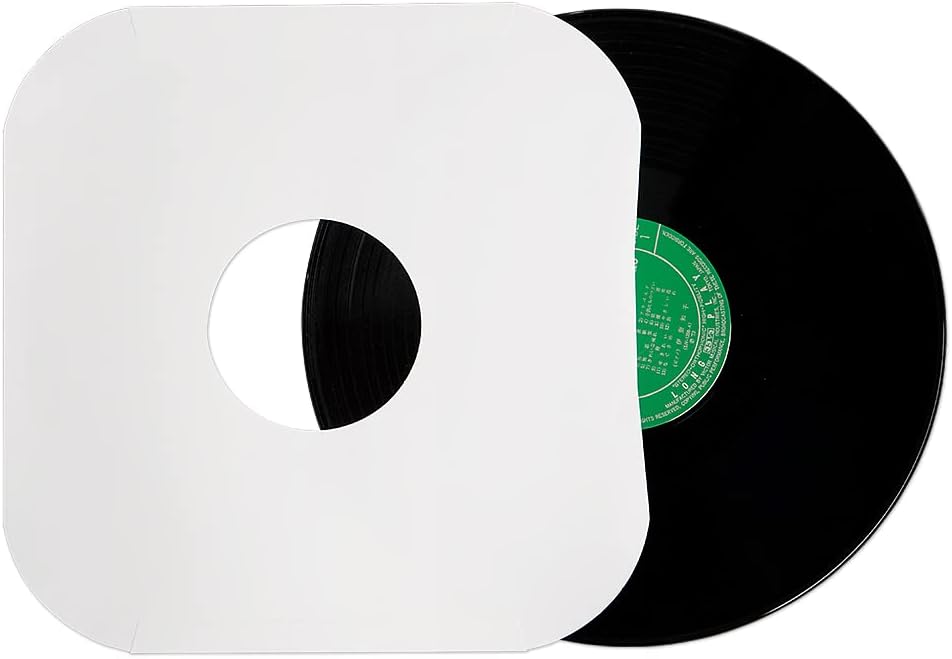 sdroceRyaM 12 Inches Vinyl Record Inner Paper Sleeves - 100g Anti-Static White Kraft Paper Protection Covers for 12'' 33 RPM LP Record Vinyl - 20 Pack