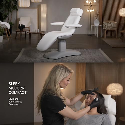 Spa Numa New Lucent 4 Motor Luxury Electric Treatment Chair for Beauty Spa Facial Massage Aesthetic Working Exam Procedure Therapy | Adjustable Spa Bed 2270FB (Black) - Image 2