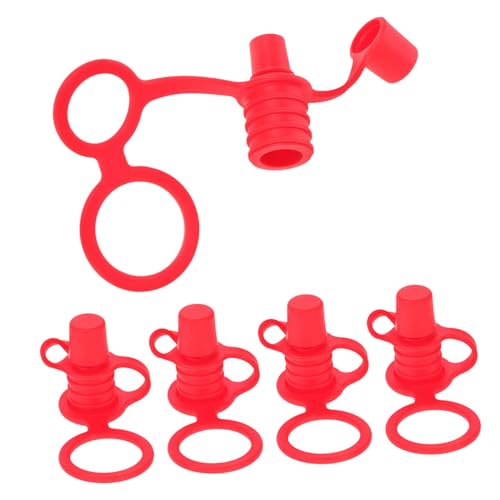 Totority 漏れ防止シリコン注ぎ口アダプター 男の子と女の子のウォーターボトル用 幼児用ウォーターボトルキャップ 5個入り レッド注ぎ口