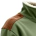 Fashion Sweatshirt for Women Long Sleeve Collared 1/4 Zip Faux Fur Pullover Top Winter Warm Suede Patch Tops Green