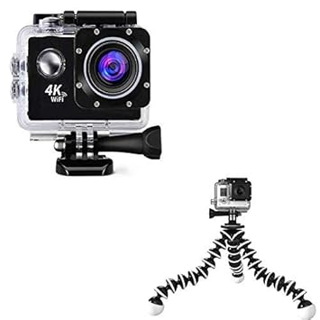 Rambot Combo Pack of 2 Items - 4K WiFi Waterproof Action Sport Camera, GotiStand (1 Year Warranty)