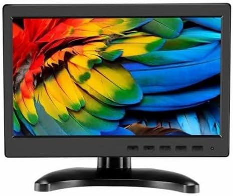 SKPM 10.1 Inch Hd Monitor Big Stand Mini Tv&Computer Display TFT LCD Color Screen for Car Backup Camera&Home Security System Built in Speaker Support Bnc/Avi/Vga/Hdmi Input