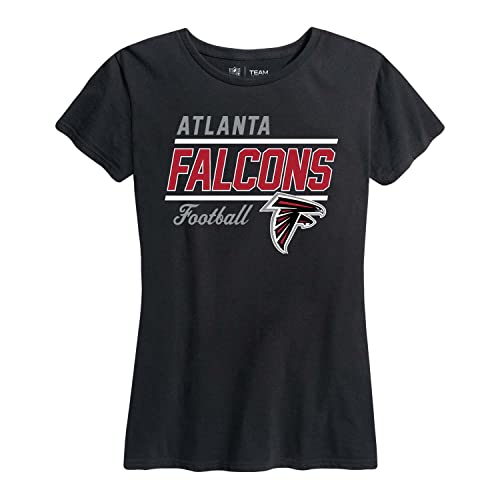 Team Fan Apparel NFL Gameday Women's Relaxed Fit T-Shirt - Rib Neck Contour - Tagless Short Sleeve Tee - Stay Cool & Stylish (Atlanta Falcons - Black, XX-Large)