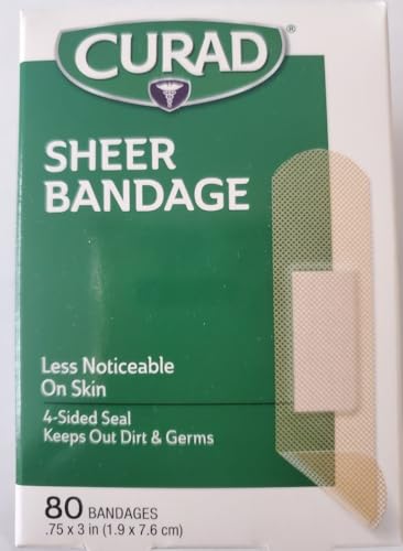 Curad Regular Size Adhesive Bandages, Sheer, 80-Count Boxes (Pack of 6)