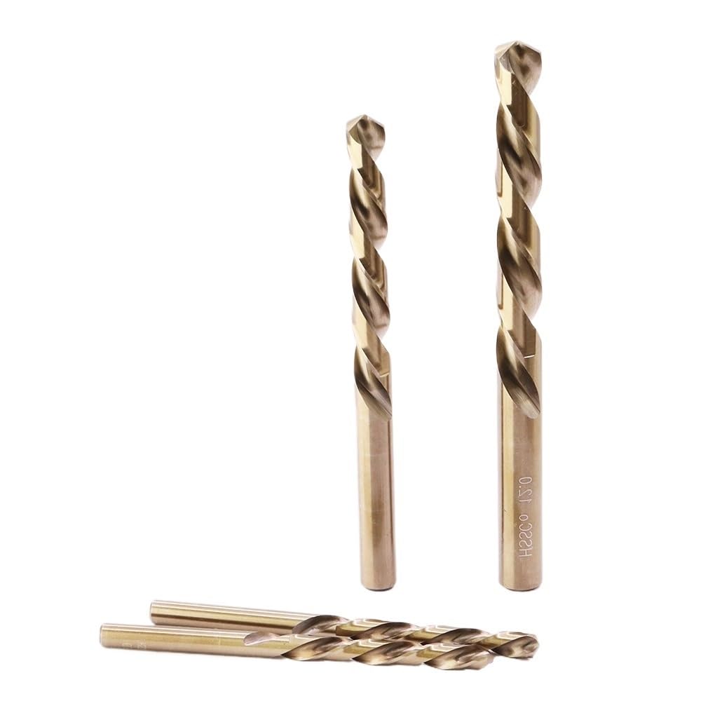 Wiertła kręte kobaltowe 1,0–13,0 mm M35, chwyt prosty, wiertło Jobber ze stali szybkotnącej do stali nierdzewnej, metalu hartowanego, żeliwa(10PC,6.1mm)