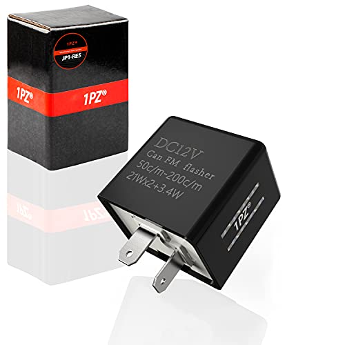 1PZ JP1-RE5 IC LED ウインカーリレー フラッシャー ウィンカーランプ フラッシュリレー 点滅 フラッシャー ステアリング信号灯 LED球対応 ハイフラ防止 オートバイ バイク 汎用 2ピン ブラック DC 12V