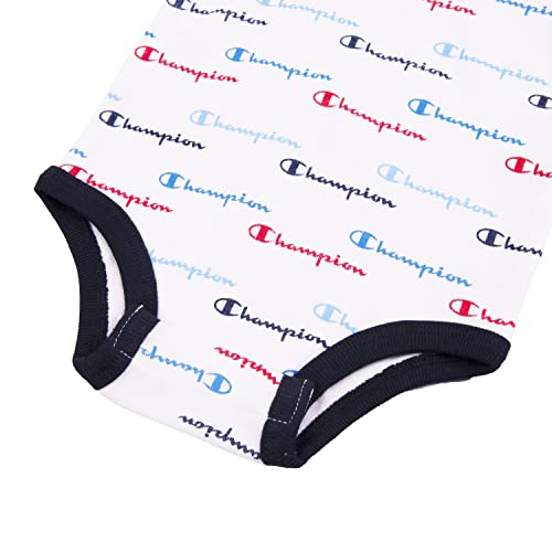 Champion baby girls Champion Unisex 3pk 5pk Short Sleeve Or Long Sleeve Infant Body Suit in Multiple Colors, Si and Toddler T Shirt Set, Shortsleeve3pk-blue 461, 0-6 Months US4