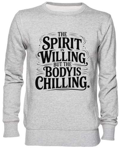 Sweat-shirt jersey gris unisexe imprimé humour | Jumper coton homme femme
