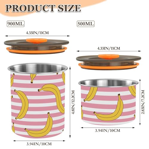 Contenedor de Acero Inoxidable DOMIKING 900 ml con Tapa Hermética miniatura 2