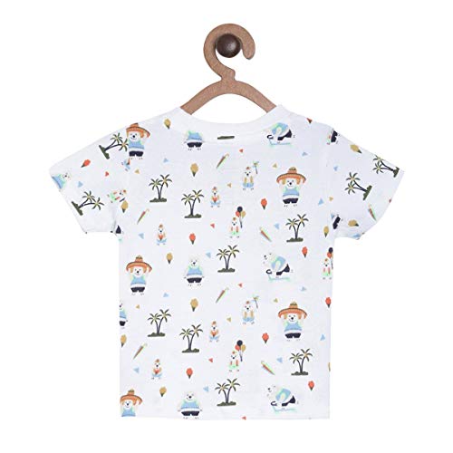 Image of miniklub Boys Red Solid T-Shirt With Dungarees
