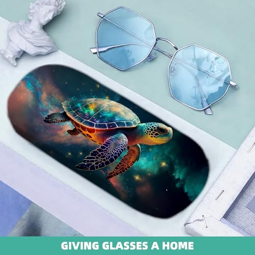 Image of Hard Shell Eyeglasses Case, Travel Portable Protective Glasses Cover Box for Men and Women with Cleaning Cloth