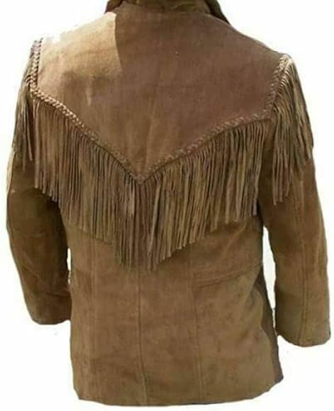 Western suede jacket with fringe Clearance