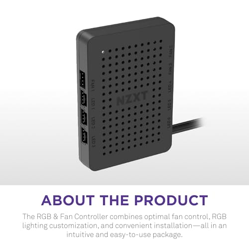 Image of NZXT RGB & Fan Controller - AC-CRFR0-B1-6 - 6 Channels - 3 Fans - RGB Lightning Customization - Black
