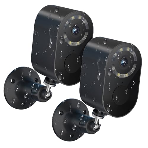 Security Cameras Wireless Outdoor,2.4GHz WiFi Security Camera Outdoor 2K Battery Powered Cameras for Home Security,AI Motion Detection,Color Night Vision,2-Way Audio,Waterproof,2 Pack