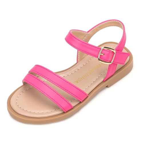 Image of PANDNAINJIA Girls Sandals Open Toe Toddler Kids Dress Summer Shoes | Open Toe Girl Sandals, Hook and Loop, Comfortable Insole, Classic Style, Flower Girl Wedding Party Daily Shoes