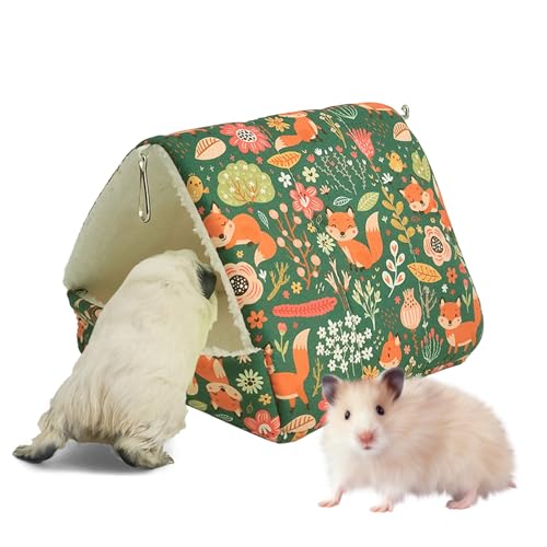Jaula para animales pequeños, cama cálida para hámsters, refugio escondite lavable | Acogedoras jaula de tobillo para mascotas pequeñas, confort de reptiles de Fu