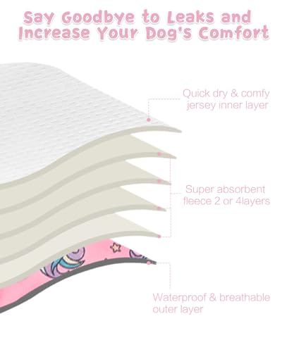 Image of CuteBone Washable Female Dog Diapers 4 Pack Reusable Doggie Heat Diapers for Period FMG09XS