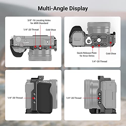 SmallRig Cage with Grip and Built-in Quick Release Plate for Arca-Swiss for Sony ZV-E10-3538