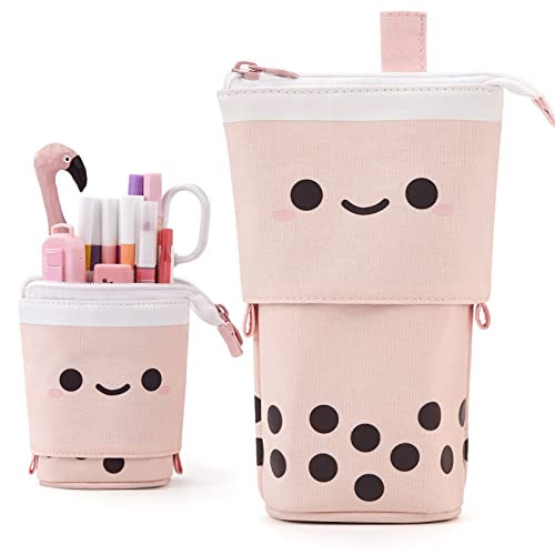 ANGOOBABY Standing Pencil Case Cute Telescopic Pen Holder Kawaii Stationery Pouch Makeup Cosmetics...