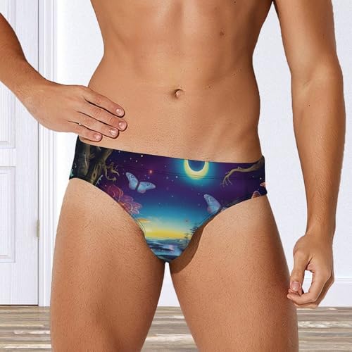 Fantastic Forests Moon Mushroom Men's Swim Briefs Sexy Bikini Swimsuit Beach Shorts Underwear Low Waist4