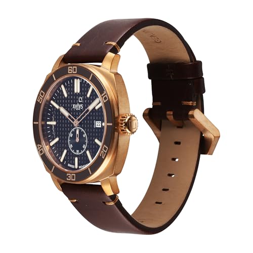 Image of Xylys Patina Quartz Analog Brown Dial Brown Leather Strap Watch for Men