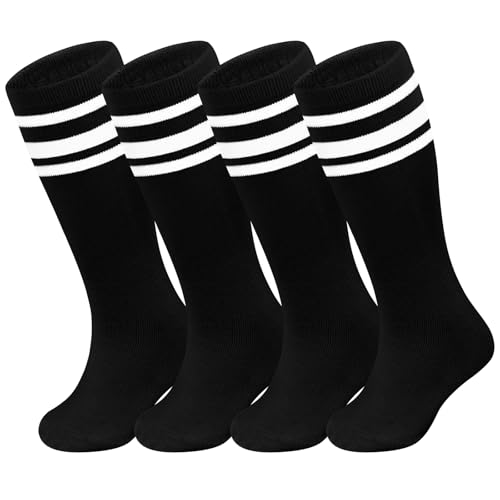 Image of Sarfel Youth Toddler Soccer Socks Kids Baseball Socks Youth Boys Girls Knee High Softball Football Accessories Tube Cotton