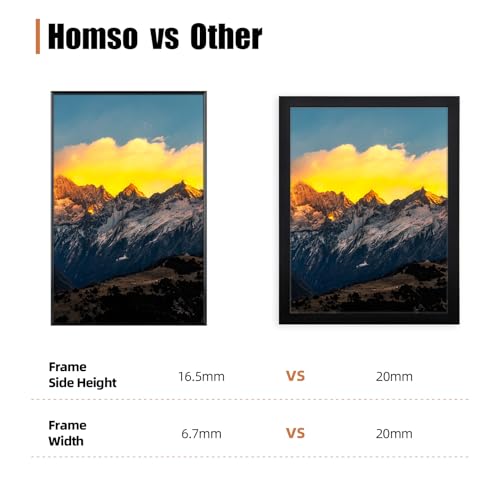 Homso XKJS-BLACK-A3 Picture Frame In Black - 11.7X16.5 Frame Metal Aluminum A3 Poster Frames Thin Border A3 Frame With Shatter-Resistan Acrylic thumb #5