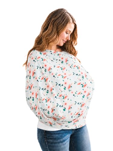 Image of Copper Pearl Nursing Cover for Breastfeeding - Multi-Use Baby Car Seat Canopy, Stroller Shade & Breast Feeding Wrap for Women, Stretchy Breathable Carseat Shawl for Boy or Girl, Leilani