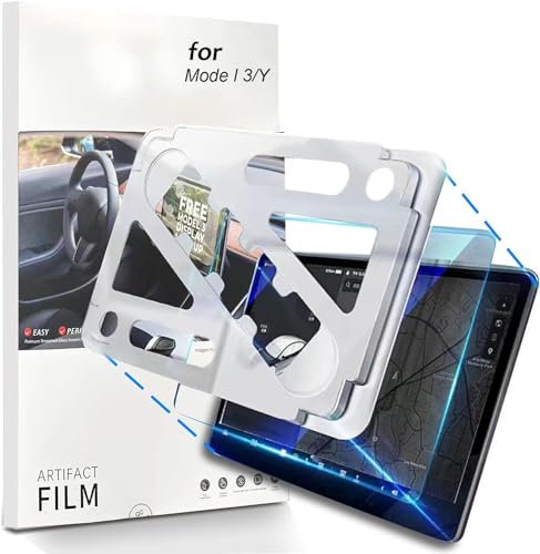 TESFITOO For Model Y Screen Protector Tempered Glass Center Control Touch Screen Car Navigation Protector Tempered Glass 9H Anti-Scratch and Shock Resistant for Model Y/3(HD)