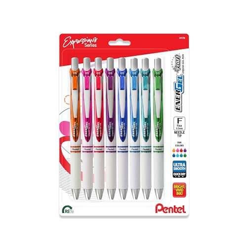 Pentel EnerGel RTX Pearl Bolígrafos gel líquido, pack 8 unidades
