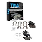 TRQ Front and Rear Brake Pad Set Ceramic Hardware Compatible with 2016-2017 Volvo XC60