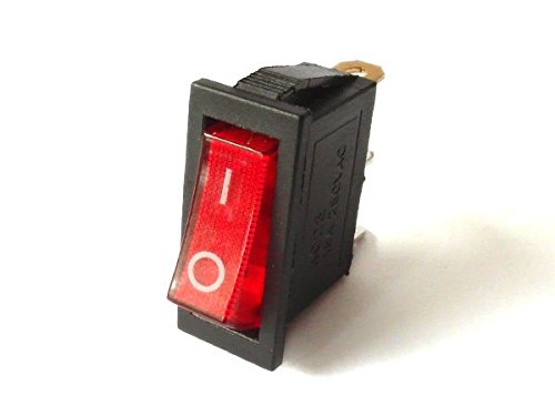 Interrupteur à bascule 250V 14A AC rouge illuminé rectangulaire étroit Modèle: SCH44 Cover