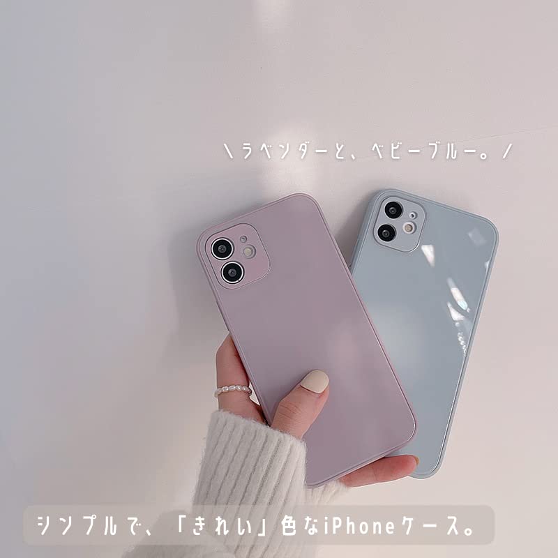Amazon.co.jp: iPhoneケース ハード シンプル 無地 ブルー パープル 
