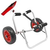 HINOPY Carrello pieghevole per kayak, in alluminio, per il trasporto di barche, carrello da trasporto con cinghie, gommoni per canoa, Kaja, fino a 80 kg
