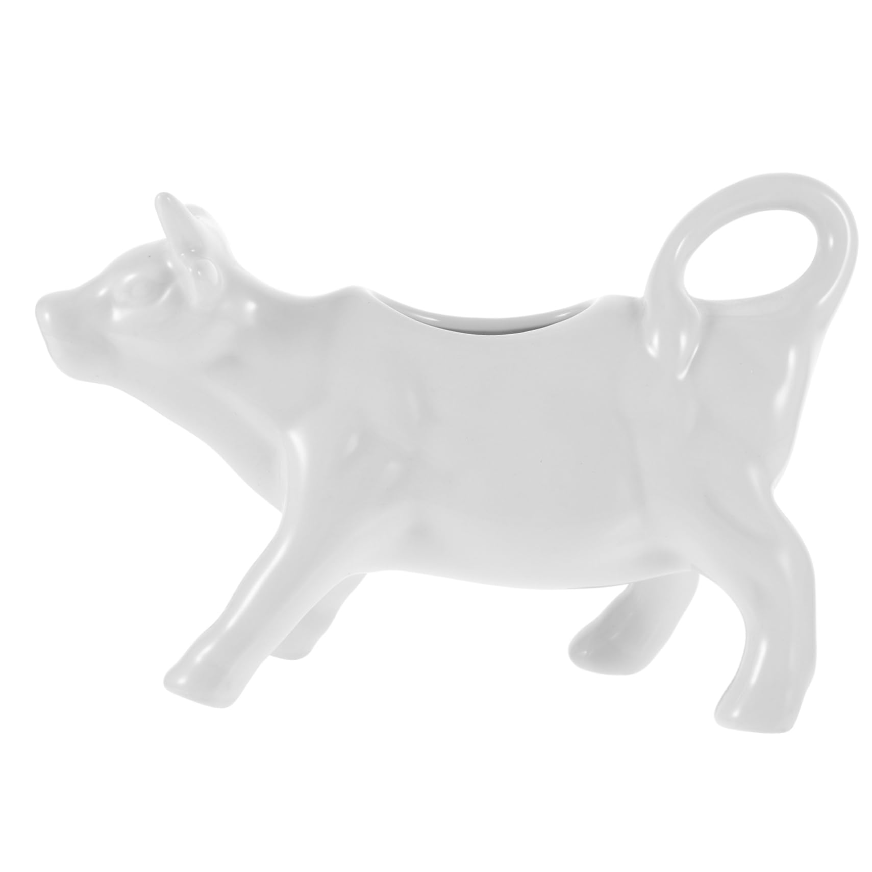 HEALLILY Animal Shaped Ceramic Milk Pitcher Multipurpose Gravy Boat for Cream Milk Sauces and for Home Cafe Restaurant Use Unique