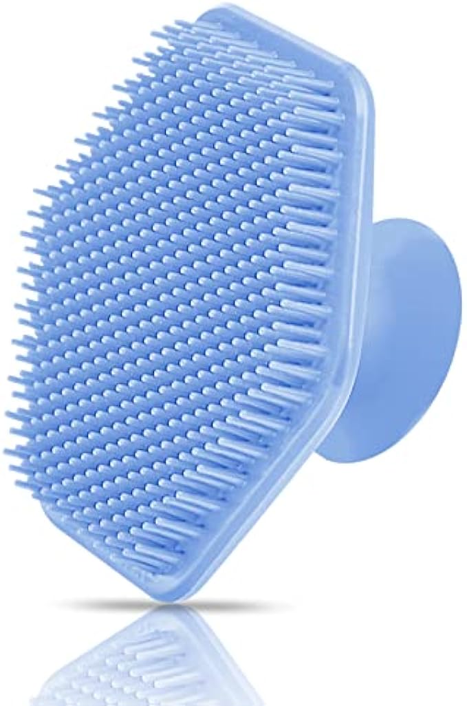 Silicone Face Scrubber for Men, Gentle Exfoliator Pad & Massager, Facial Cleansing Brush Silicone Face Wash Brush Removes Dead & Dry Skin (Blue)