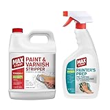 Strip & Prep Furniture Stripping Kit | Removes Multiple Paint Layers | Varnish Remover | Wood Paint Stripper | Melts Coatings | Waterbased Formula | Includes Surface Prep Spray