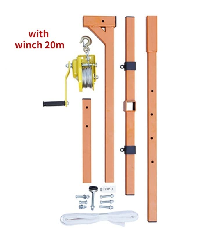 Air Conditioner Installation Lifting Crane Tool, 10/15/20m Folding Self-Locking Manual Winch MINGPING(Rope 20 Meter)
