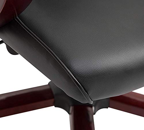 Image of High Back PU Leatherette Office Chair Director & Executive Chair Handle & Wooden WheelBase Height Adjustable & Revolving Chair Hand Crafting Desgin Modern Office Chair