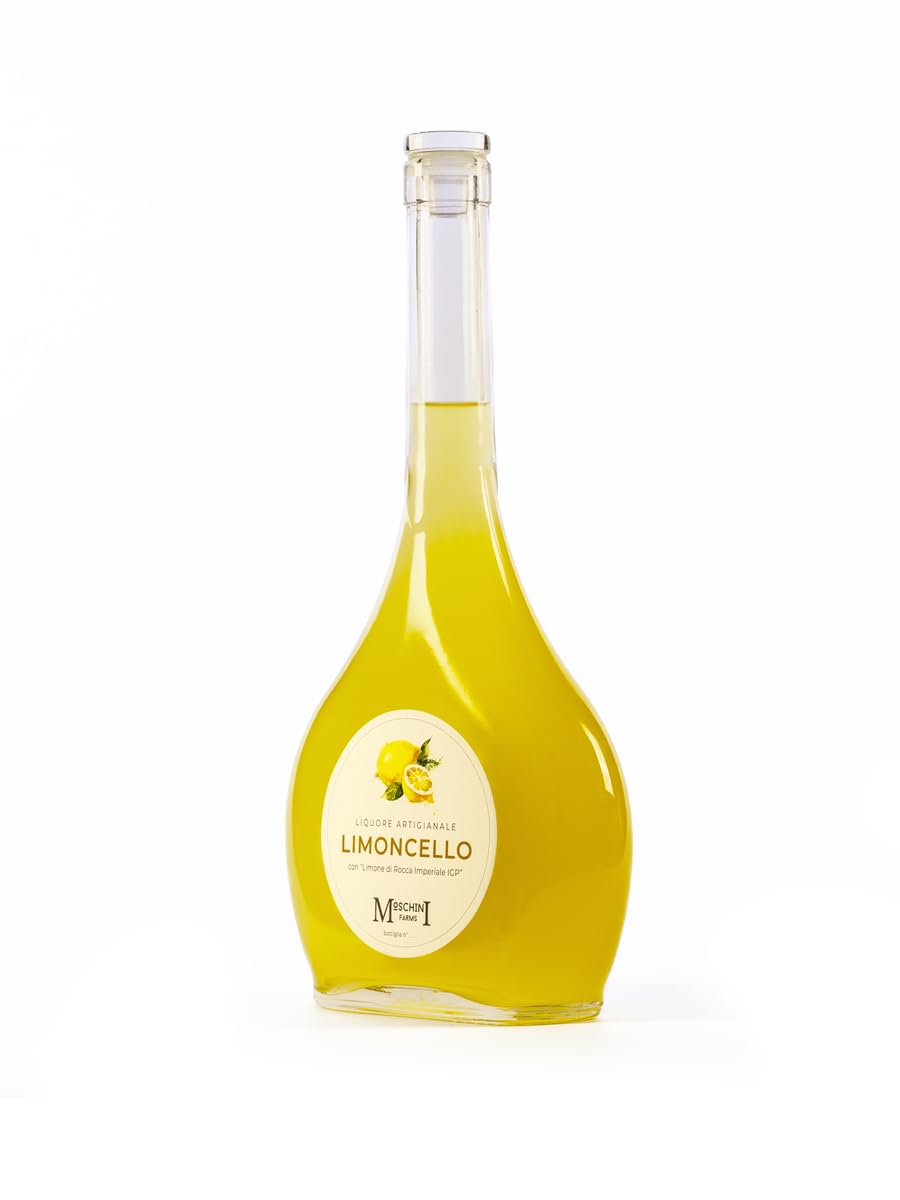 Moschini Farms Limoncello - Liquore Artigianale con Limone di Rocca Imperiale IGP - Made in Italy - Bottiglie Esclusive Numerate a Mano