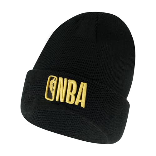 Ultra Game Unisex Kids Standard Official Youth Knit Soft Beanie with NBA Black with Colored Logo