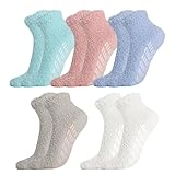 LOLANIUT 5 Pcs Stoppersocken Damen,Flauschige Kuschelsocken Damen mit Noppen, Anti Rutsch Socken...