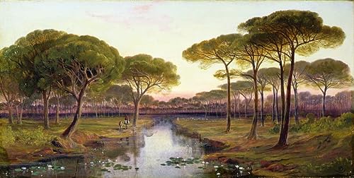 Impression d'affiches Toile la Pineta Ravenne Edward Lear tableau mural 60x90cm