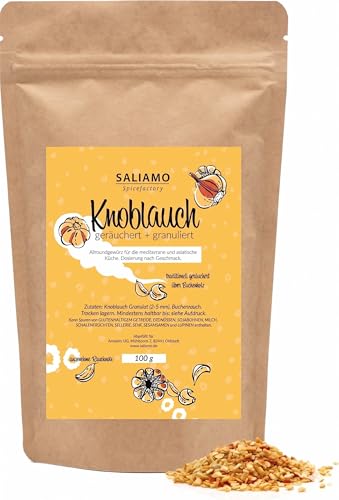 100g Knoblauch getrocknet und geräuchert mit Buchenholz, Knoblauchgranulat, für die mediterrane...