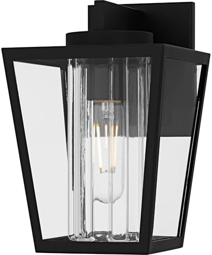 Quoizel Jett Outdoor Wall Lantern, 10 Inch 1-Light Matte Black Wall Sconce, Industrial Light Fixture, 60W, Outside Lights for Patio, Porch, Front Door & Backyard
