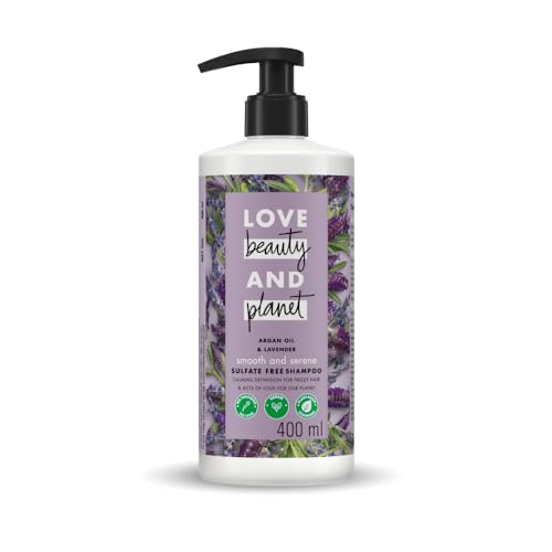 Love Beauty & Planet Argan Oil and Lavender Natural Shampoo for Dry & Frizzy hair|No Sulfates,No Paraben|400ml