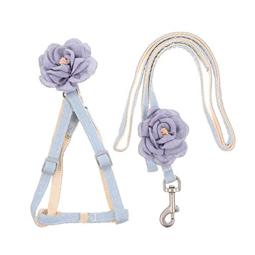 HOLIDYOYO Pet Leash Strap Outdoor for Tag Harness Kitten Cat Name Large Pet Pulling Rope Small Pet Traction Rope Pet Supplies Blue Cloth